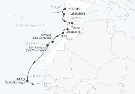 Croisière Rivages atlantiques, du Portugal au Cap-Vert