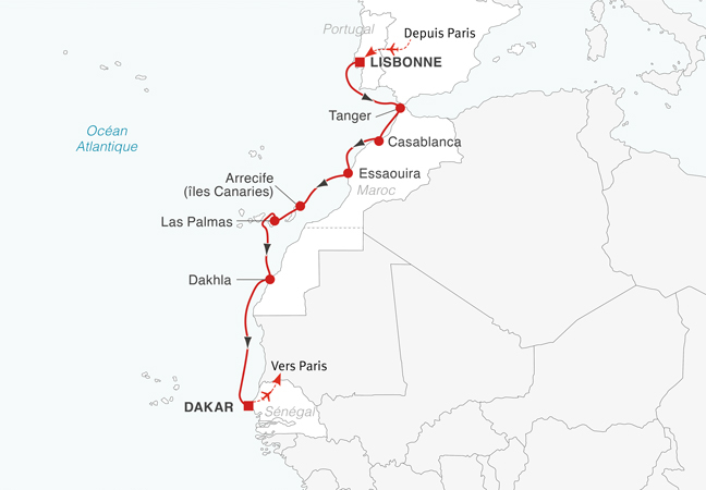 Une sélection NOTRE TEMPS : Croisière de Lisbonne à Dakar